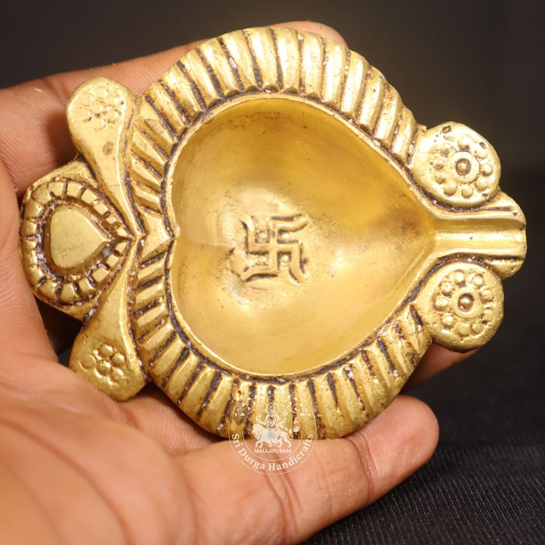4" Inch Brass Swastik Deep