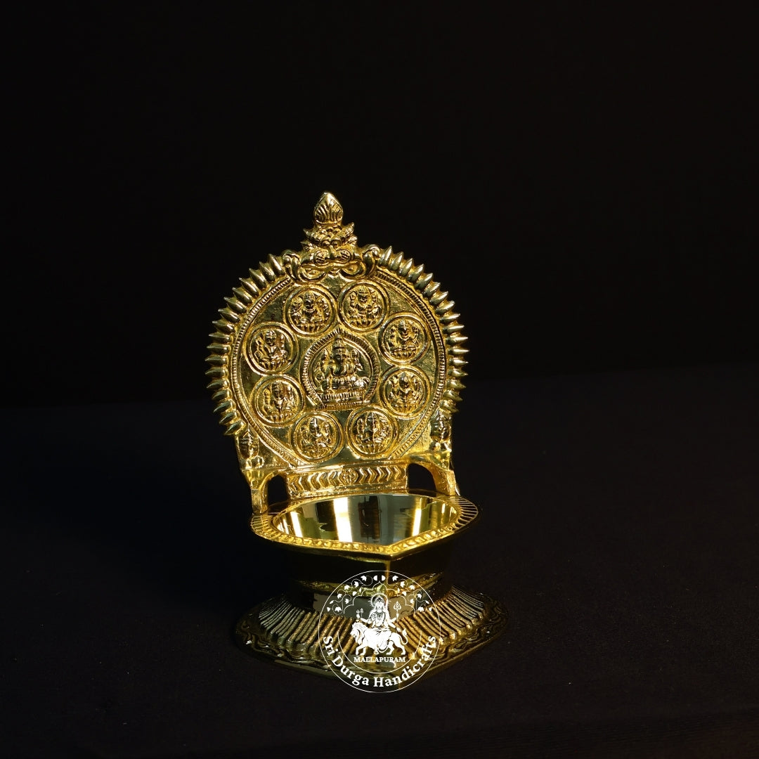 Brass Astalakshmi Vilakku – Size No:6