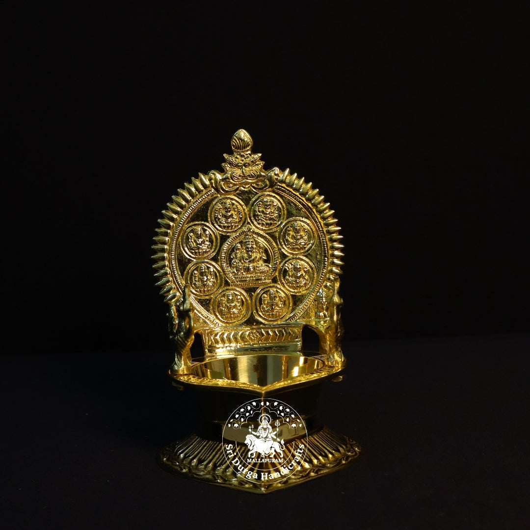 Brass Astalakshmi Vilakku – Size No:8