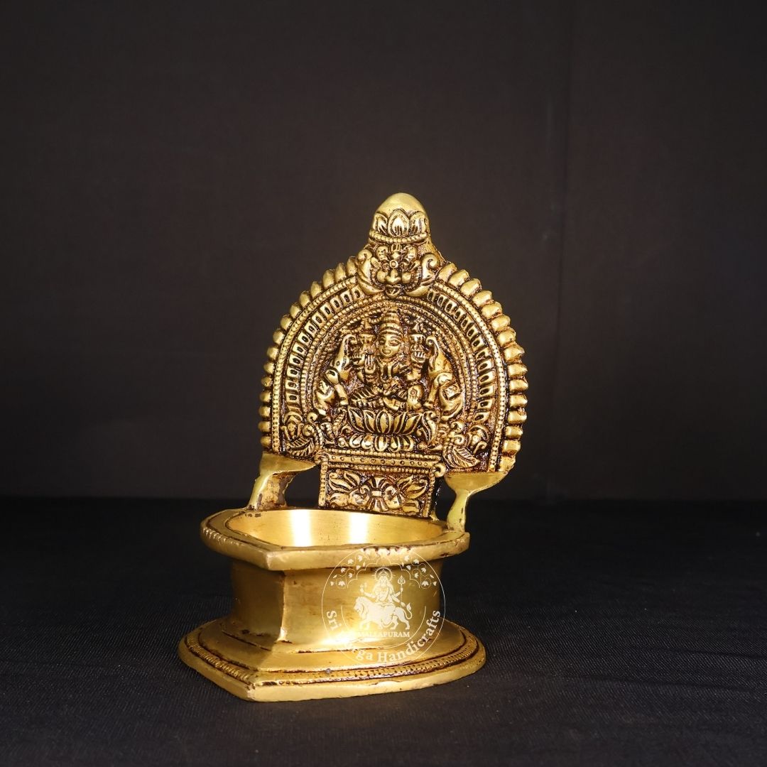 6" Inch Brass Gajalakshmi Deep