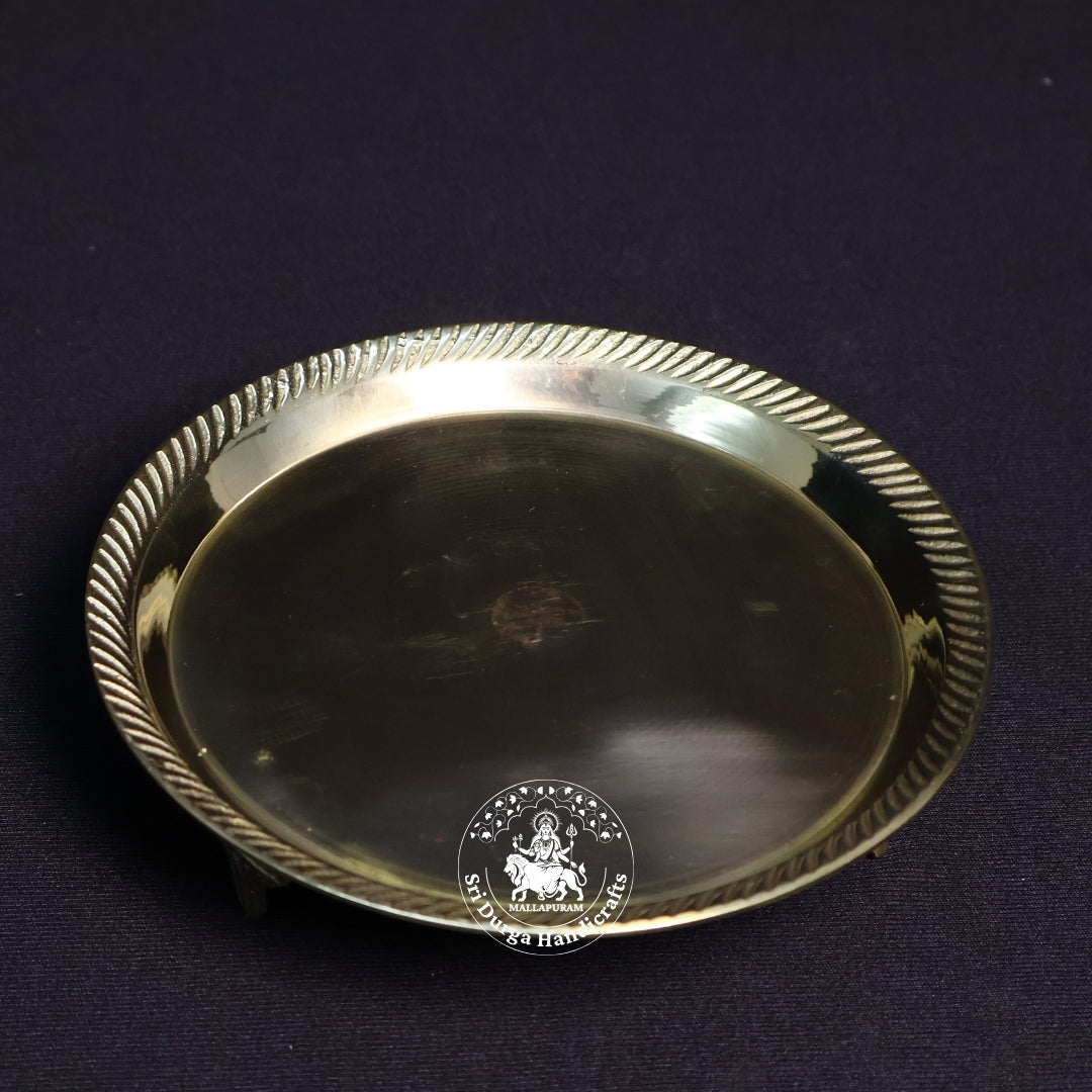 Brass Pintray Plain with Base – Size No:6