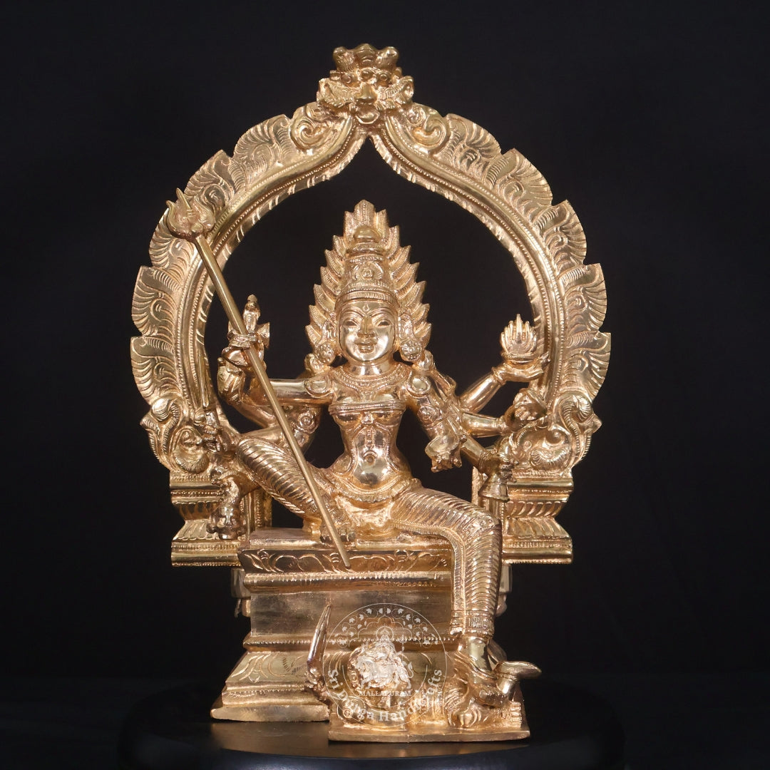 12" Panchalogam Kali 8 Hands Sitting