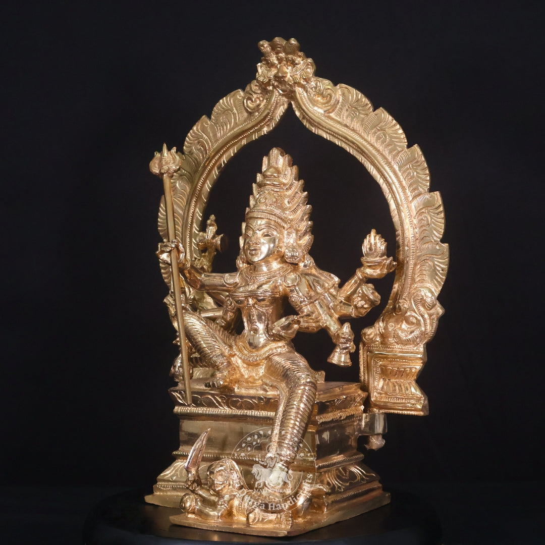 12" Panchalogam Kali 8 Hands Sitting