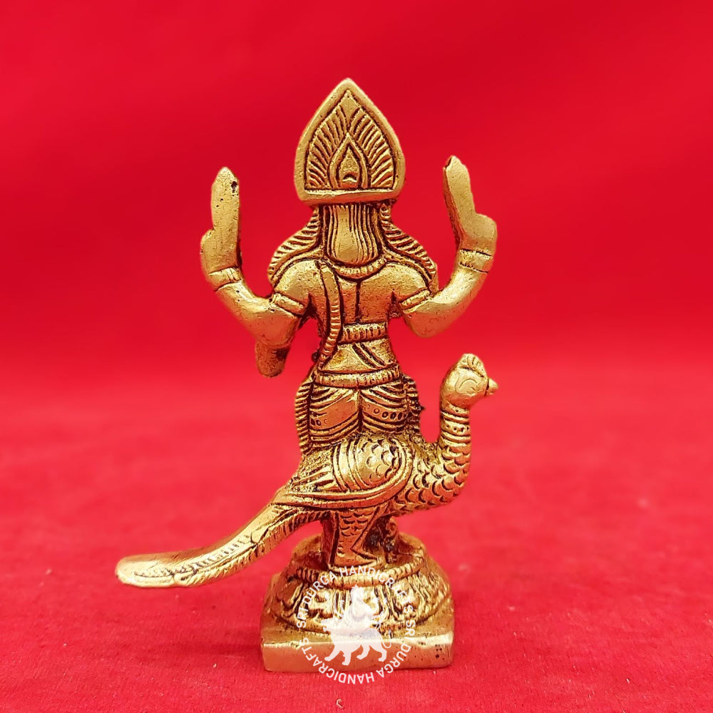 Brass Lord Murugan Mini Idol 4" inch