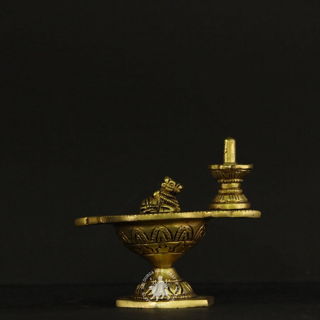 4" inch Nandhi with Shivalinga Diya