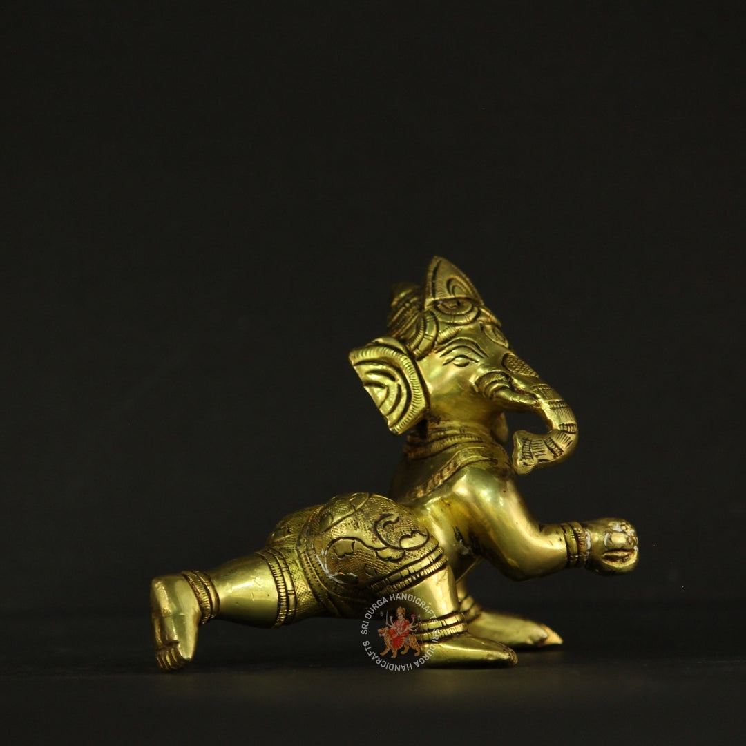 3" inch Baby Ganesh Brass Idol