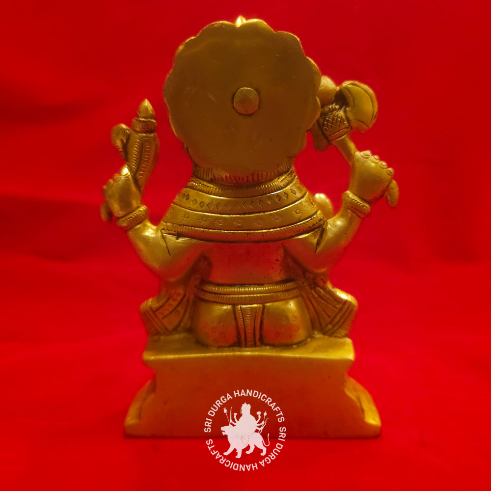 6" inch Brass Ganesh Idol with D Base