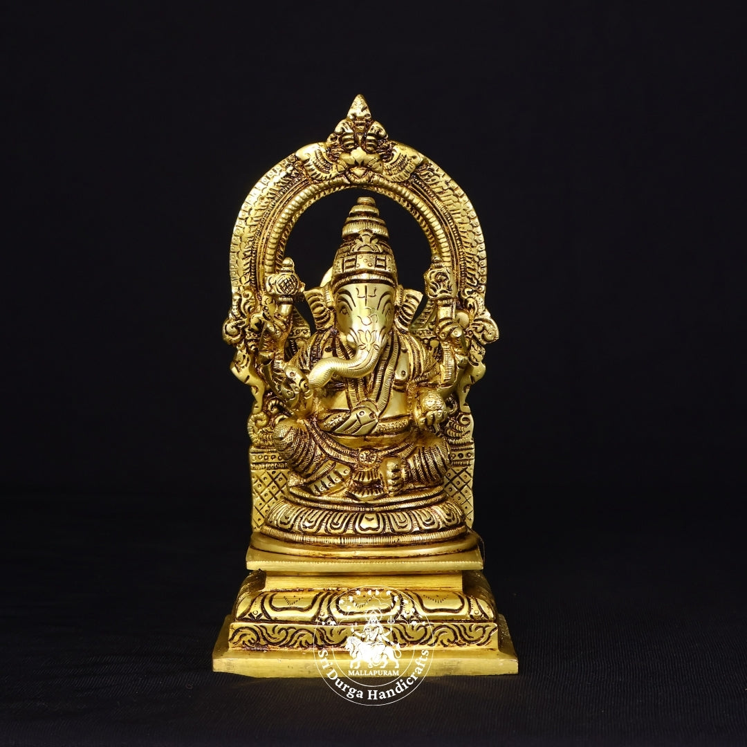 8" Inch Brass Frame Ganesh