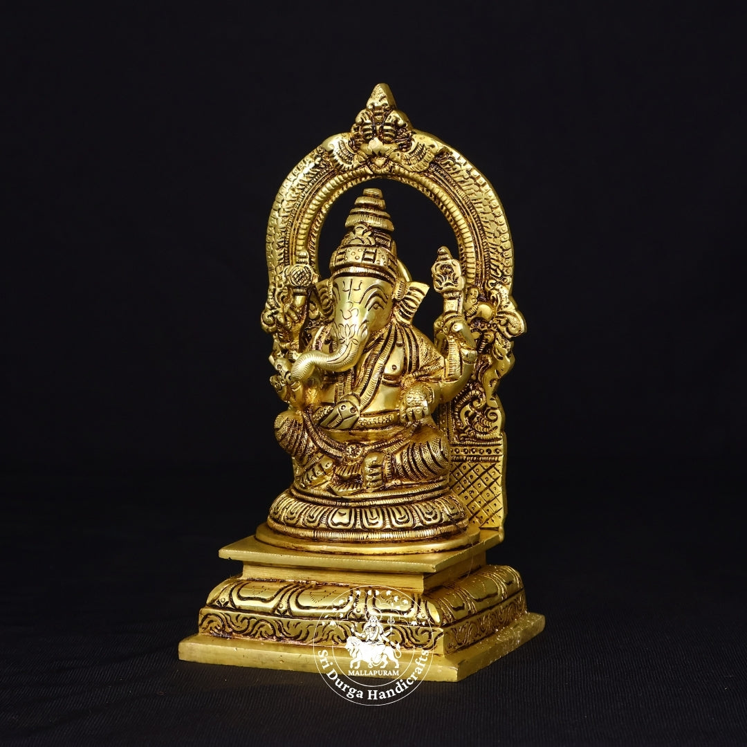 8" Inch Brass Frame Ganesh
