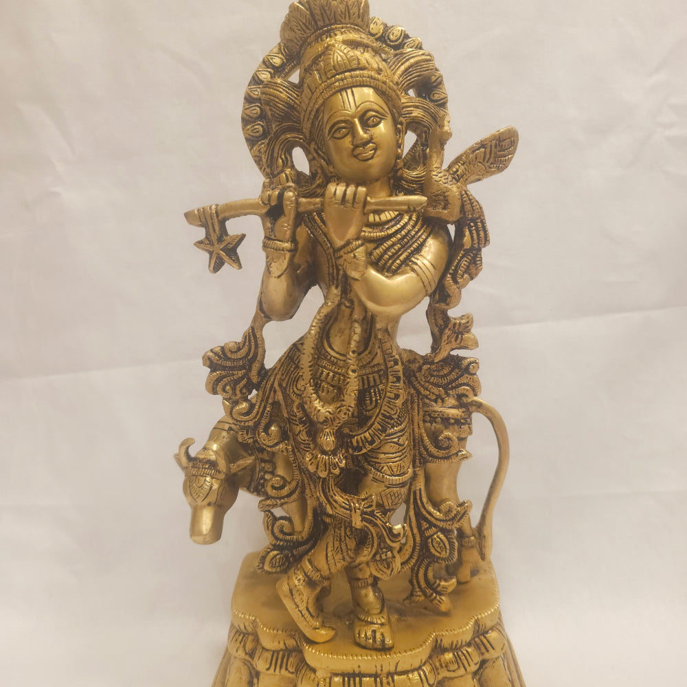 15" inch Brass Krishna Idol