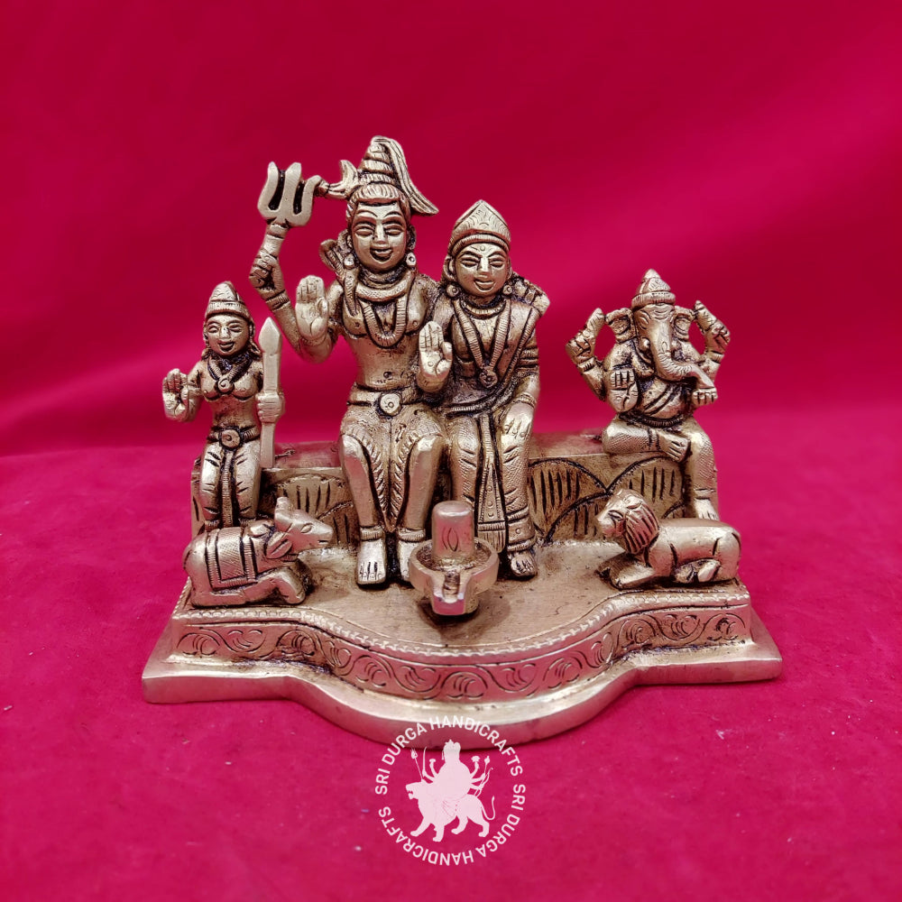 5" Inch Brass Lord Sivan Family Idol