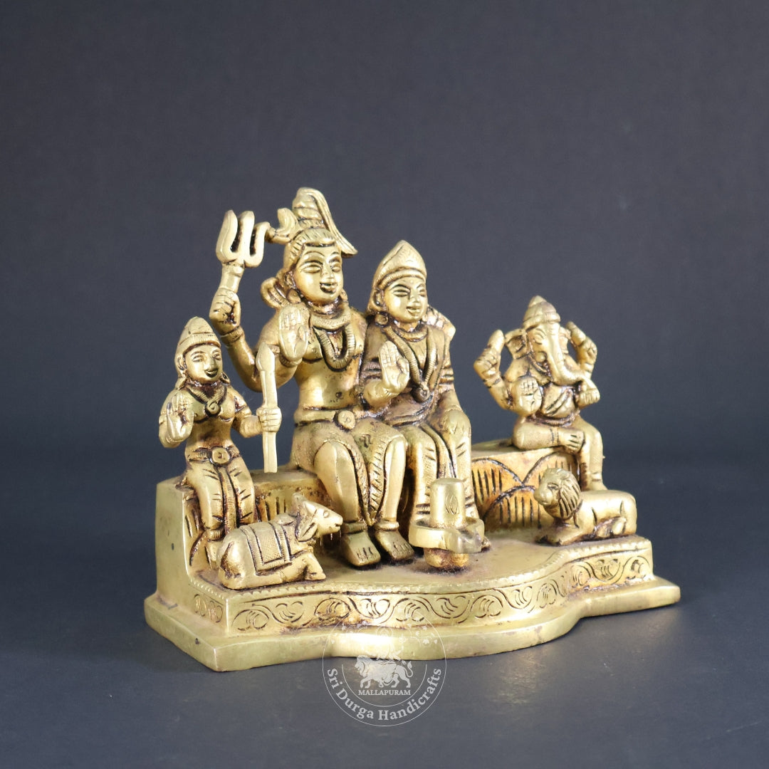 5" Inch Brass Lord Sivan Family Idol