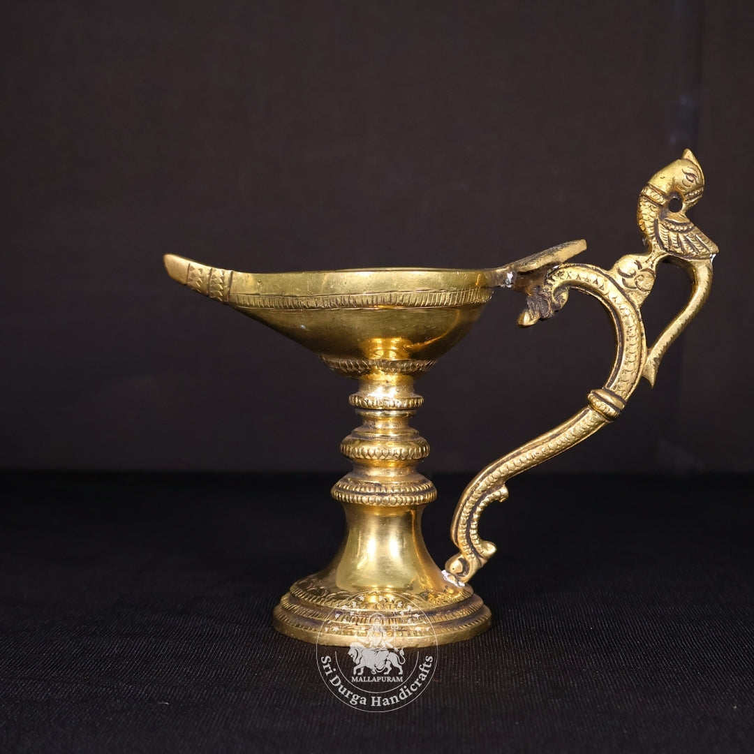 4" Inch Brass Fancy Vilakku with Stand