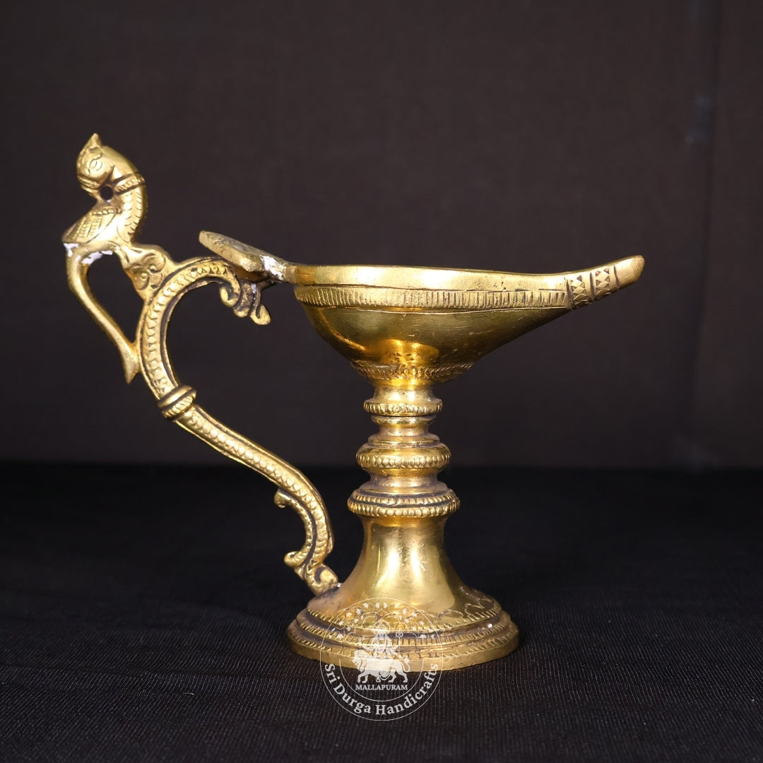 4" Inch Brass Fancy Vilakku with Stand