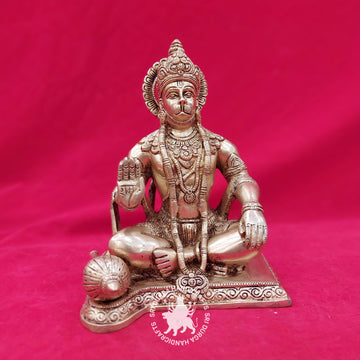10 Inch Brass Hanuman Sitting Idol