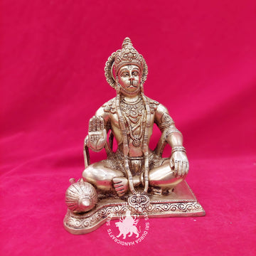10 Inch Brass Hanuman Sitting Idol