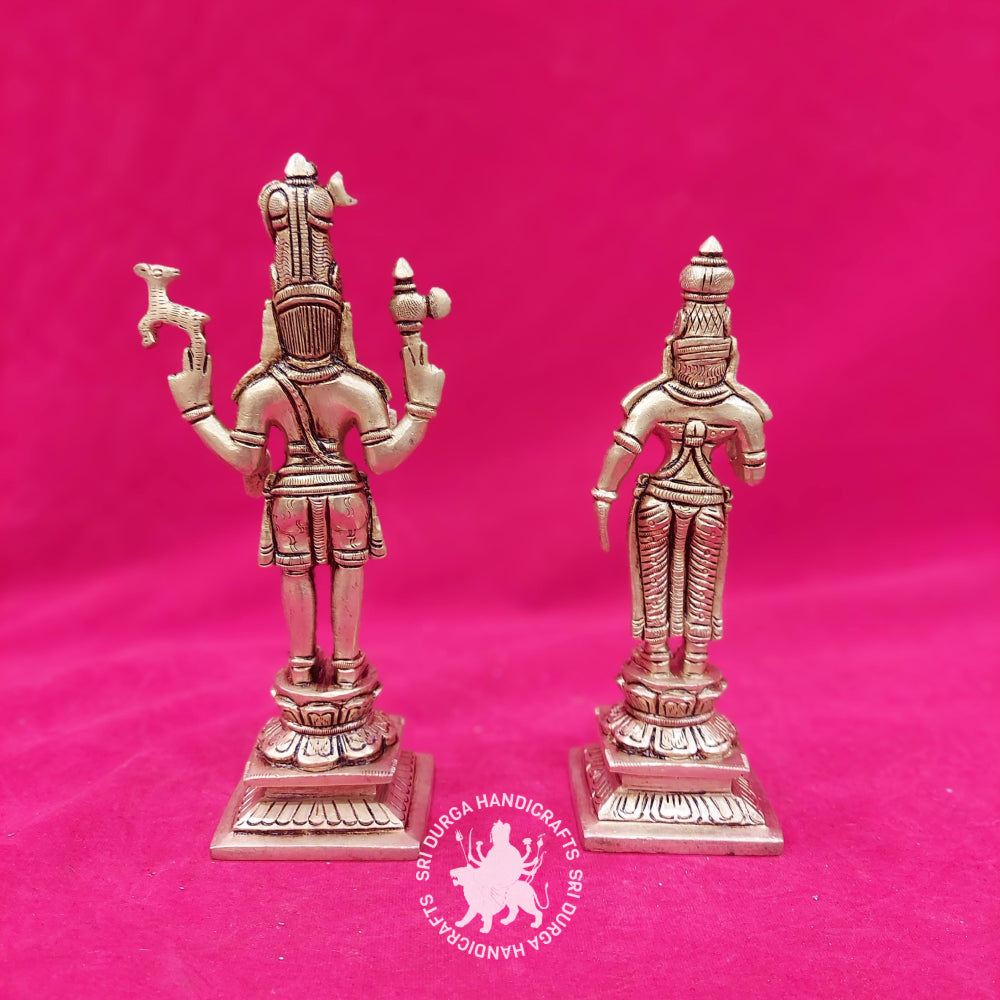 9" Inch Meenakshi Sundareswaran Brass Idol