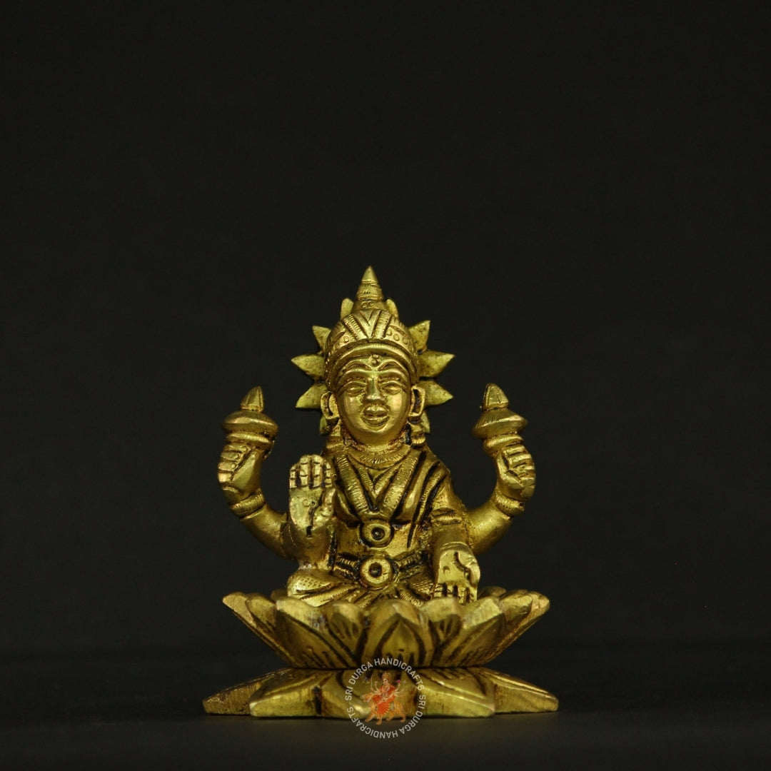 3" inch Lotus Kamal Lakshmi Brass Idol