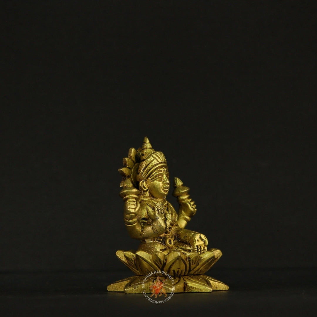 3" inch Lotus Kamal Lakshmi Brass Idol