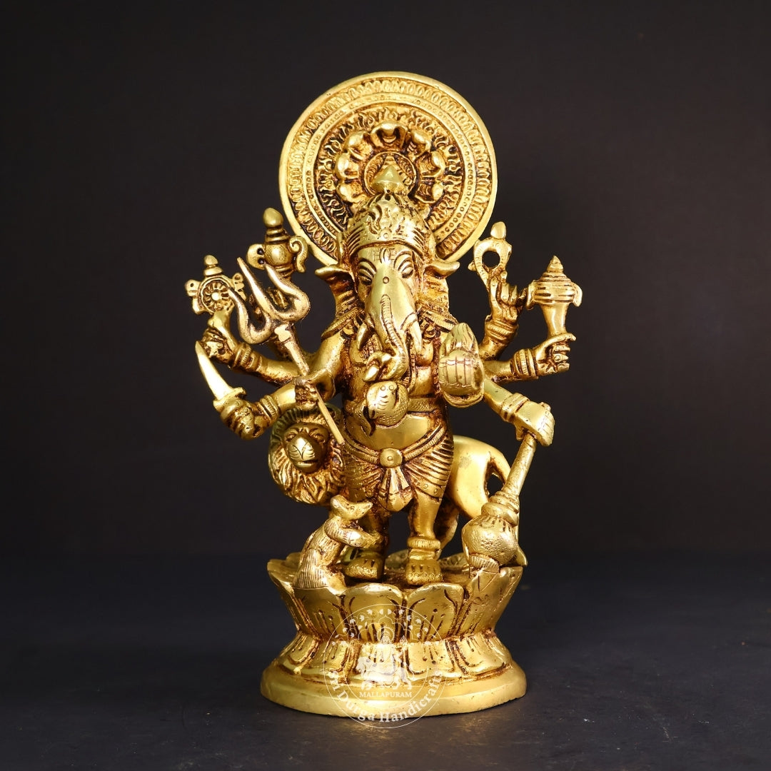 9" Inch Brass Dristhi Ganesh Idol