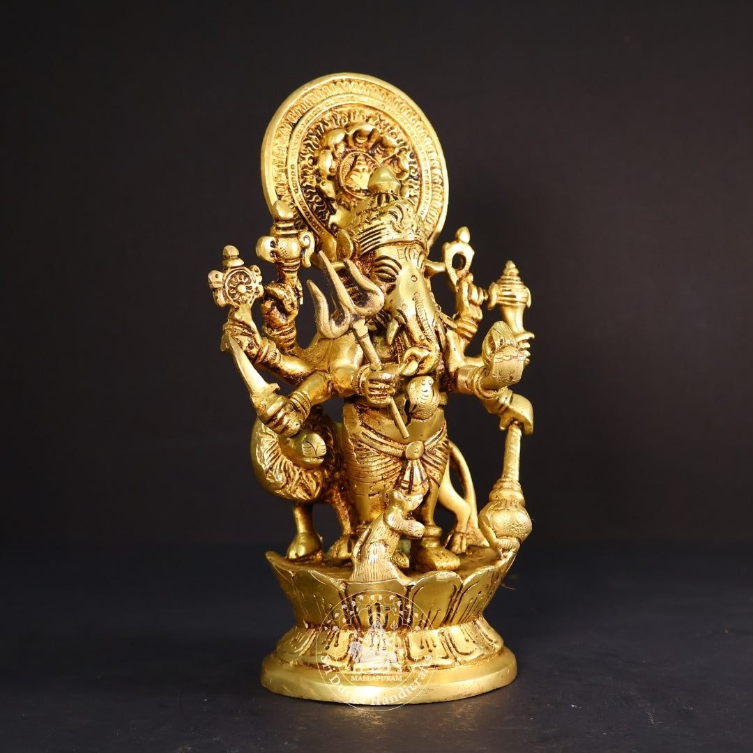 9" Inch Brass Dristhi Ganesh Idol
