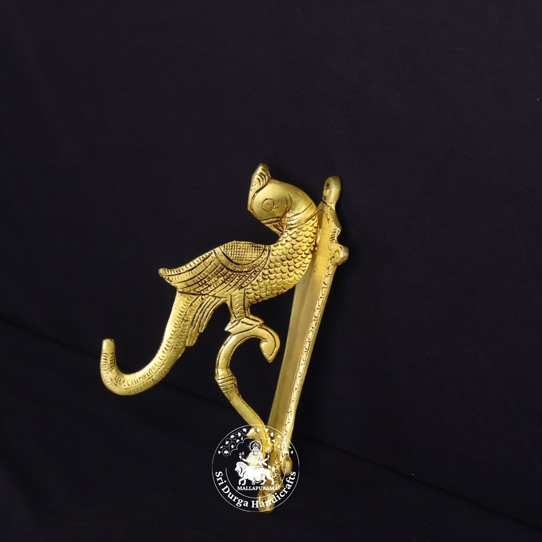 8 Inch Brass Parrot Shelf Bracket
