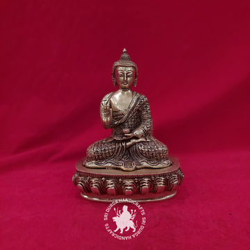10 Inch Brass Antique Buddha Idol