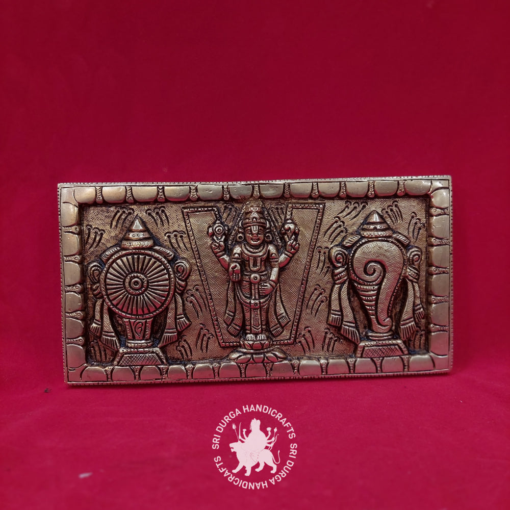 5" Inch Tirupati Balaji with Conch and Chakra Wall Plate