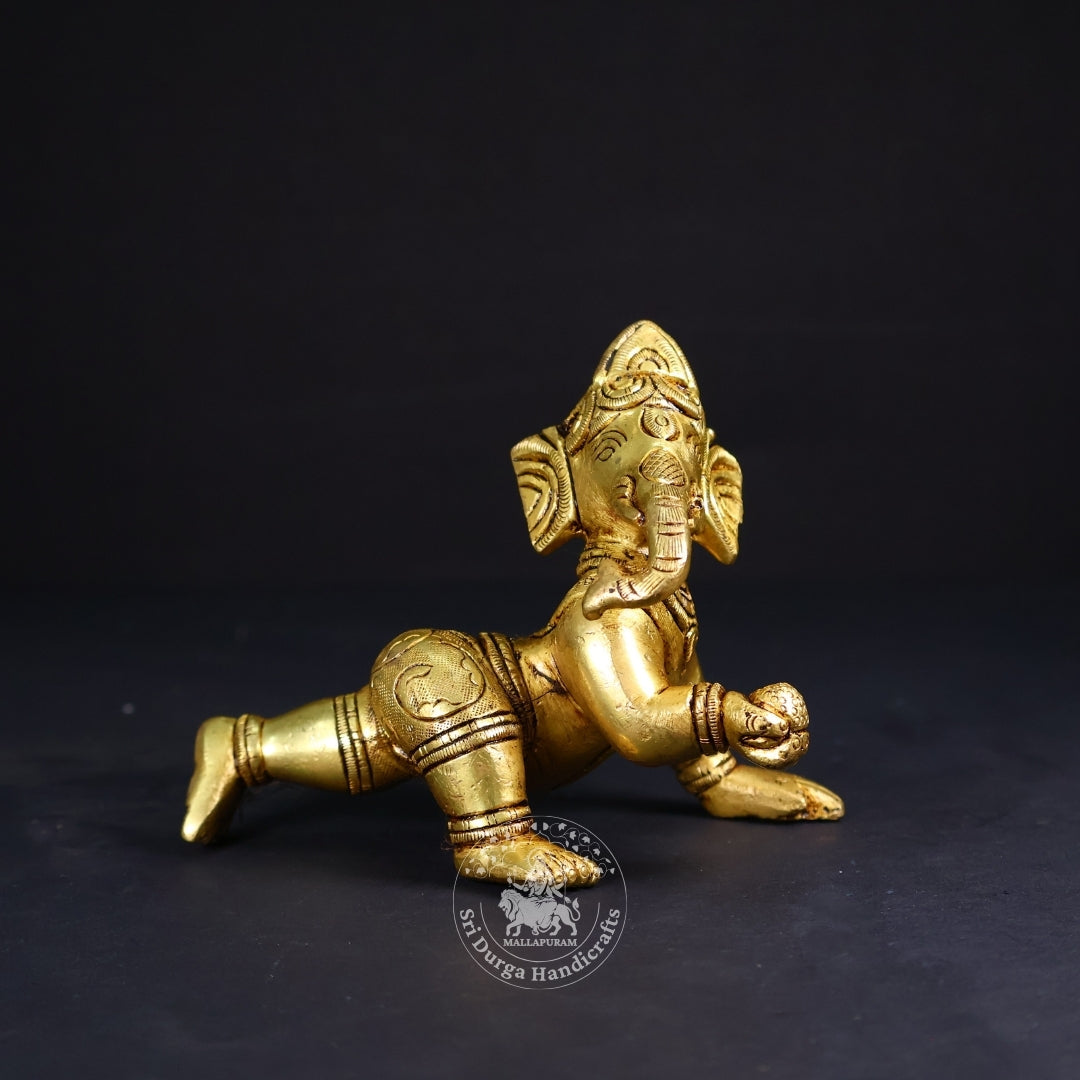 3" Inch Brass Baby Ganesh Idol