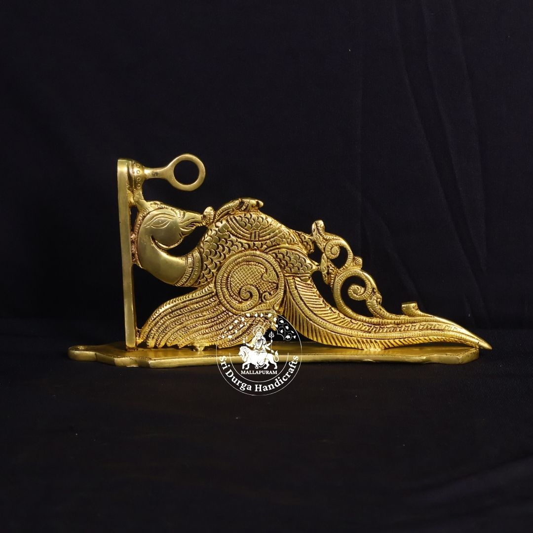 12 Inch Brass Parrot Shelf Bracket