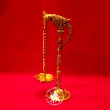 8 inch Brass Parrot Lamp