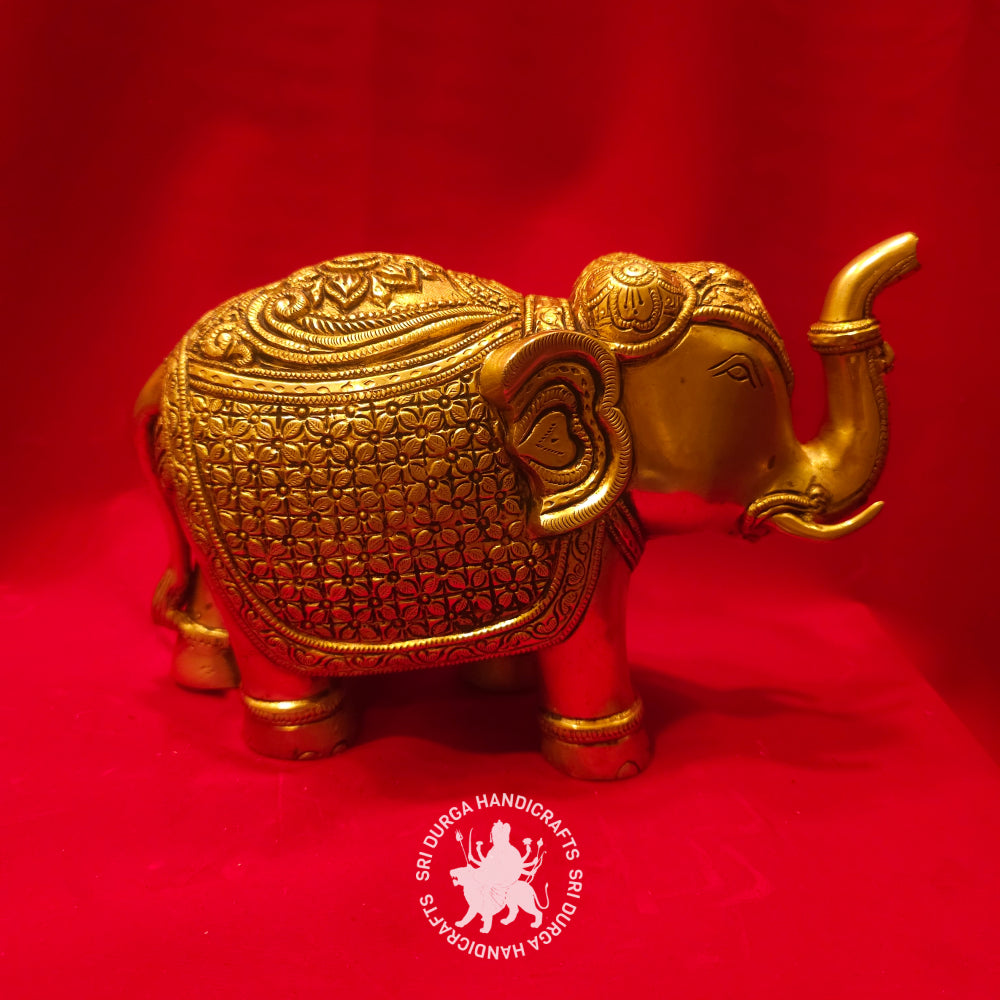 6" inch Elephant - Brass Fancy Idol