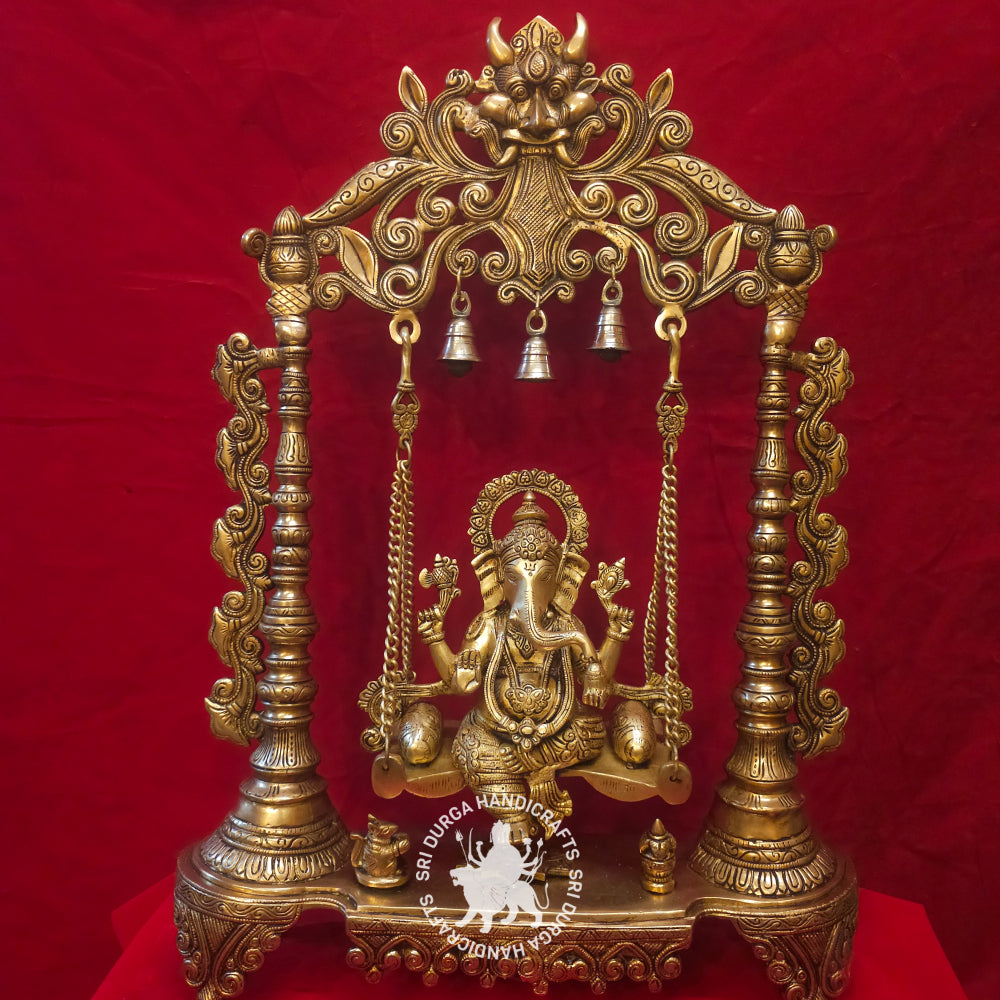 26" inch Lord Ganesh in Oonjal With Bells