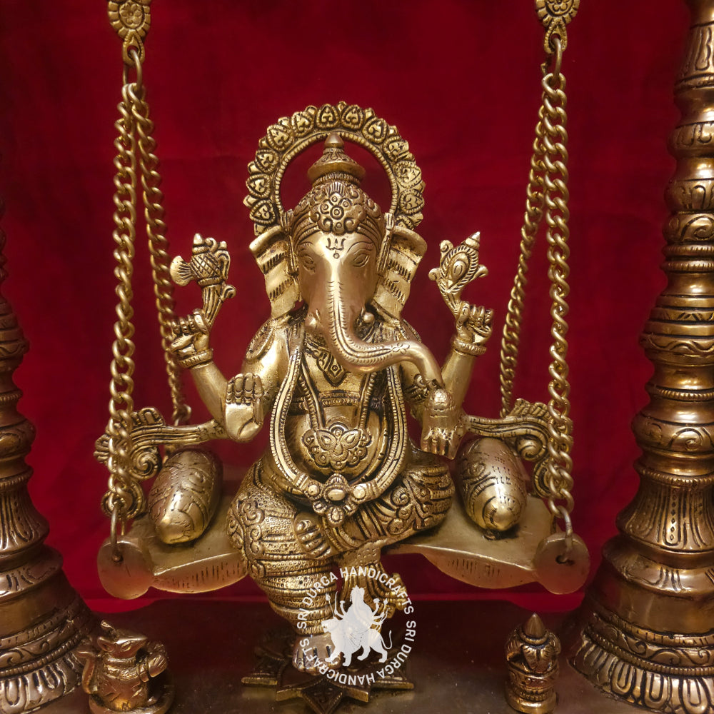 26" inch Lord Ganesh in Oonjal With Bells