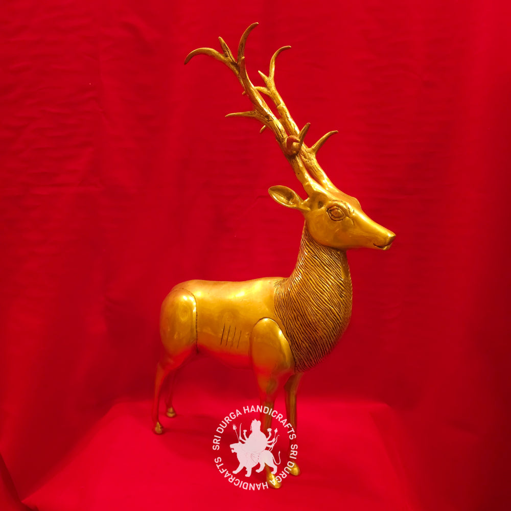 21" inch Brass Deer Idol