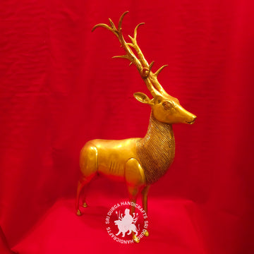 21 inch Brass Deer Idol
