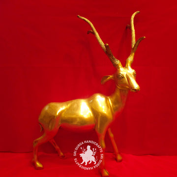 32 inch Brass Deer Idol