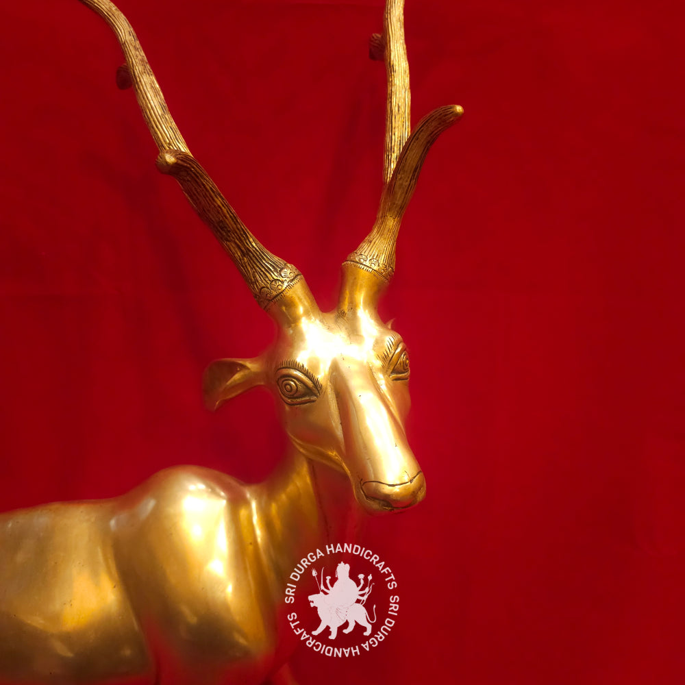 32" inch Brass Deer Idol