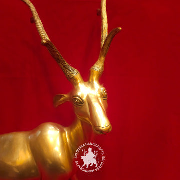 32 inch Brass Deer Idol