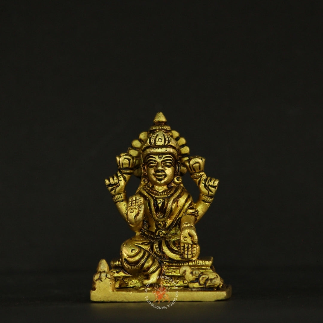 3" inch Double Choki Lakshmi Brass Idol