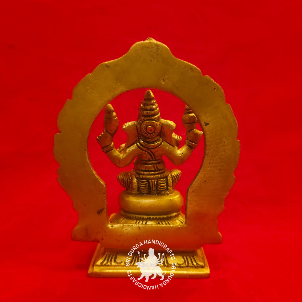 6" inch Brass Ganesh Idol with Frame