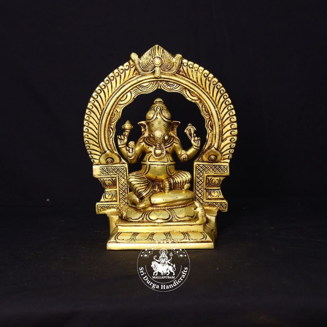 9" Inch Brass Frame Ganesh