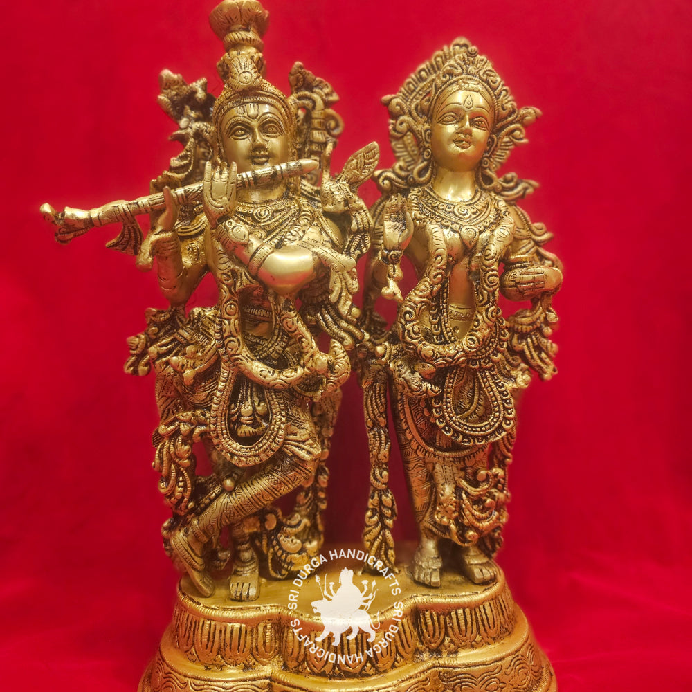 15" inch Radha Krishna Brass Idol
