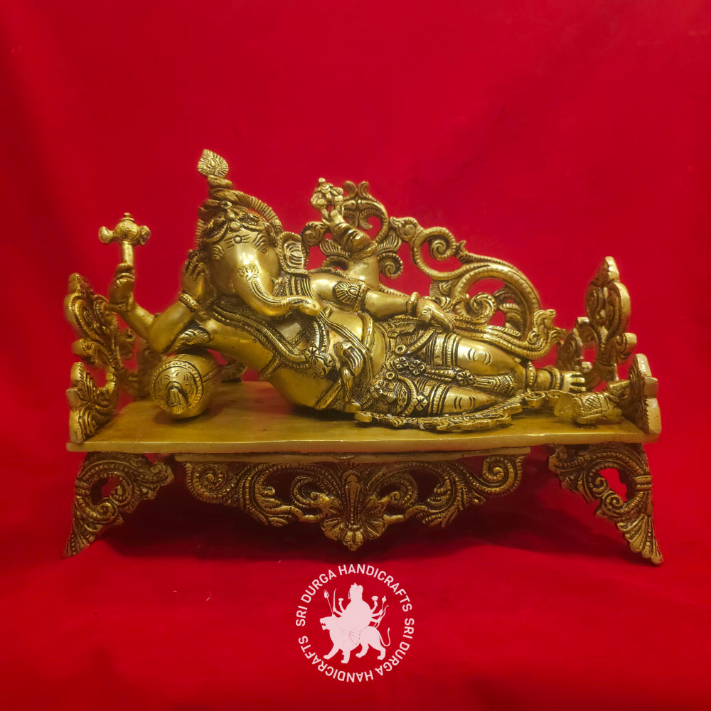 8" inch Brass Sofa Ganesh Idol