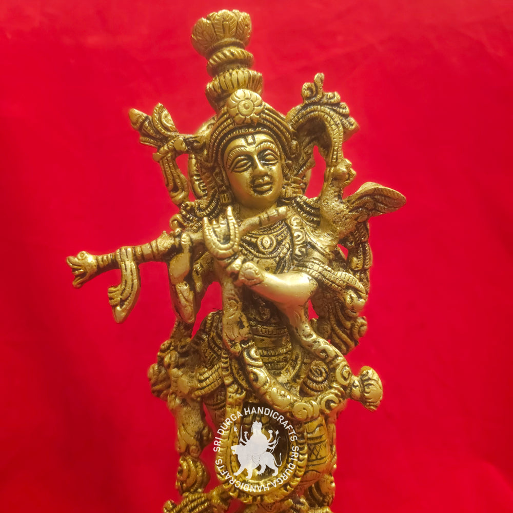 13" Inch Lord Krishna Brass Decor Idol