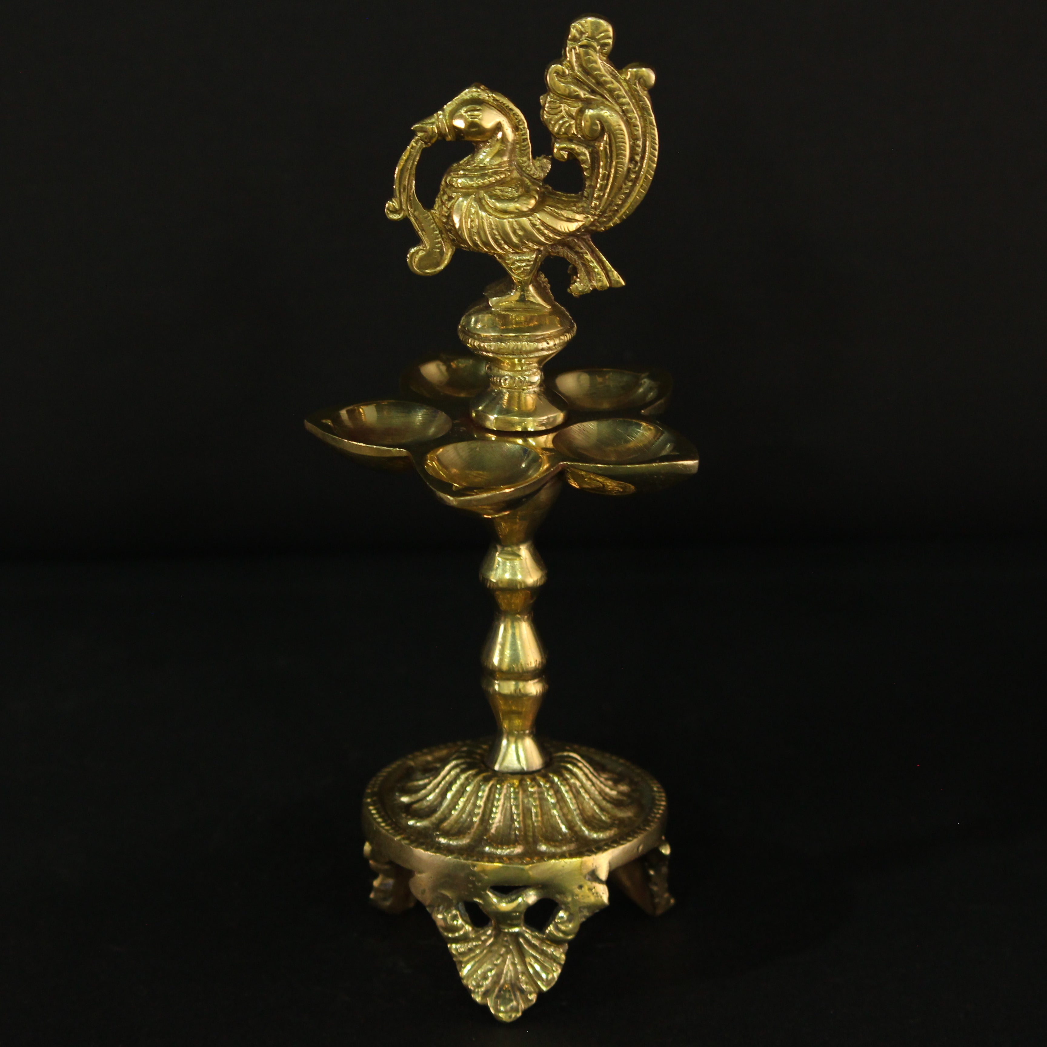 9" inch Brass Standing Annam Lamp