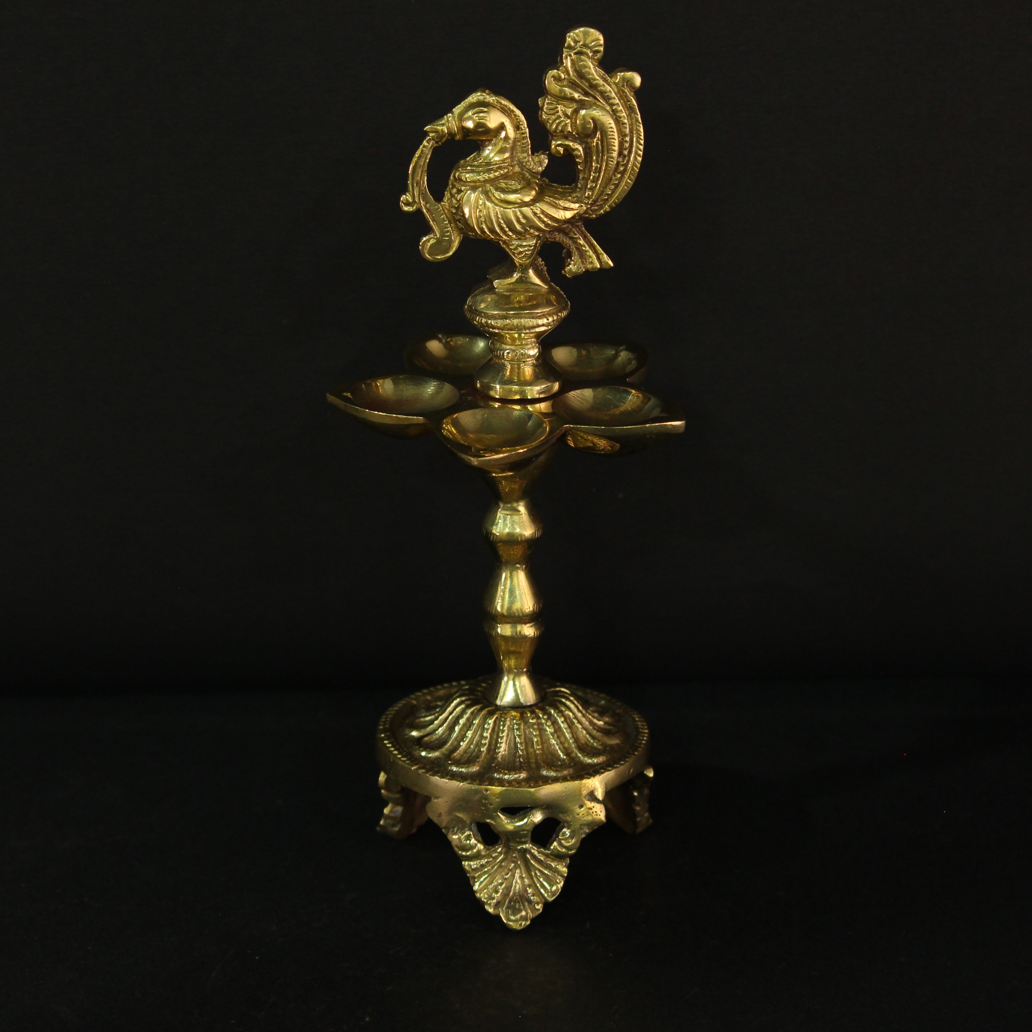 9" inch Brass Standing Annam Lamp