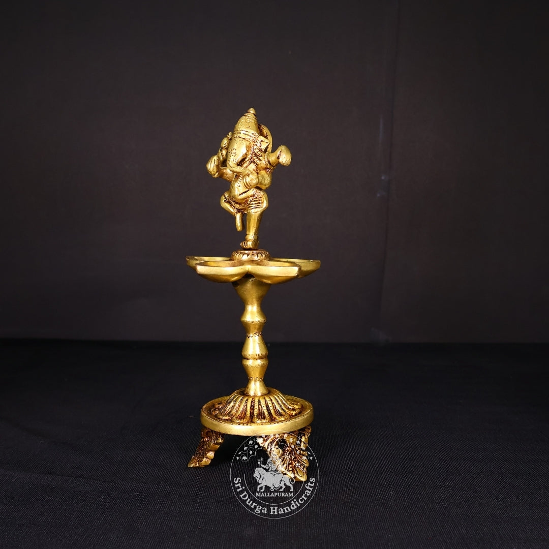 9" inch Standing Ganesh Auspicious Deepam