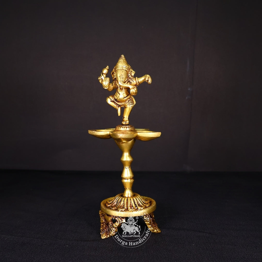 9" inch Standing Ganesh Auspicious Deepam