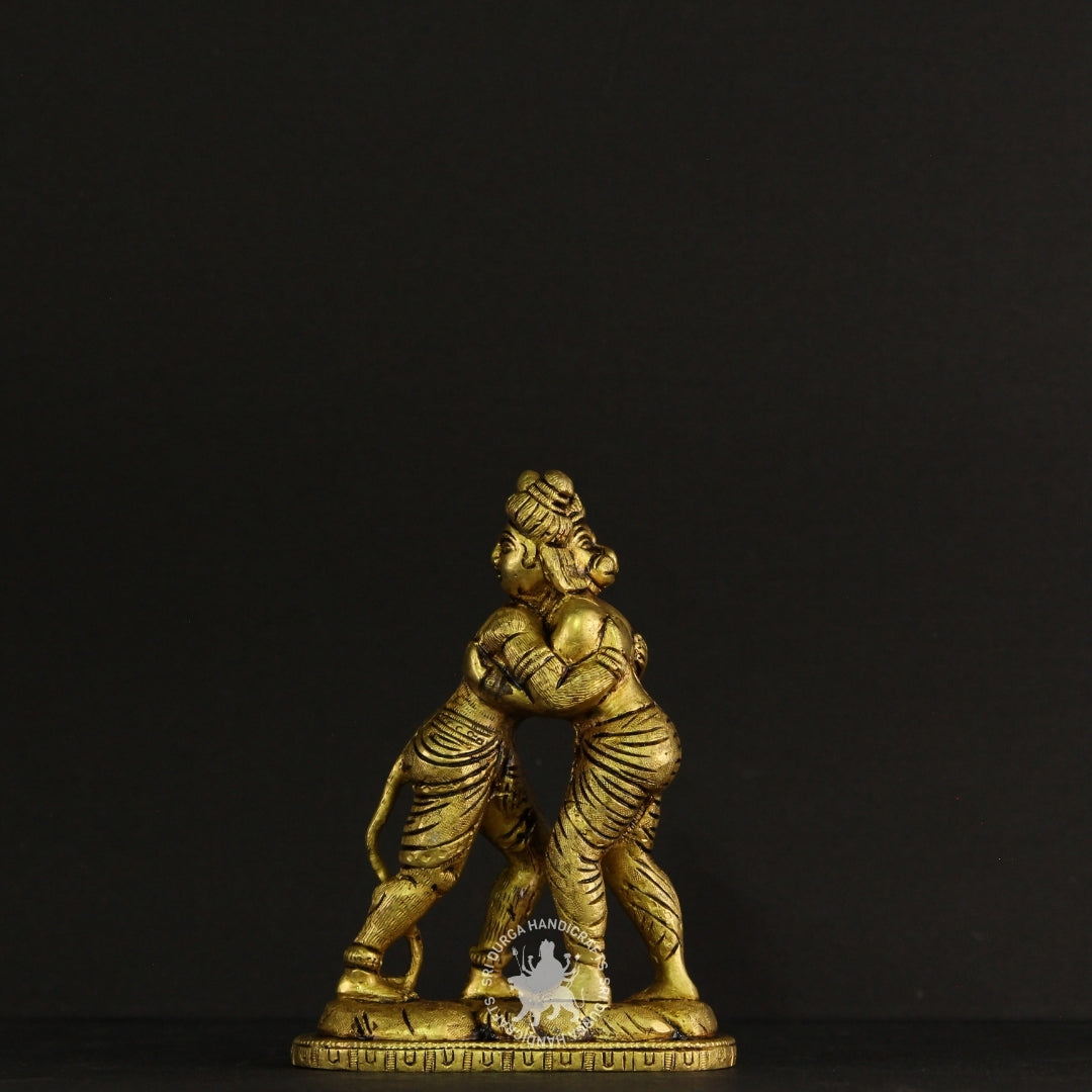 6" inch Brass Hanuman & Ramar Devotional Pair